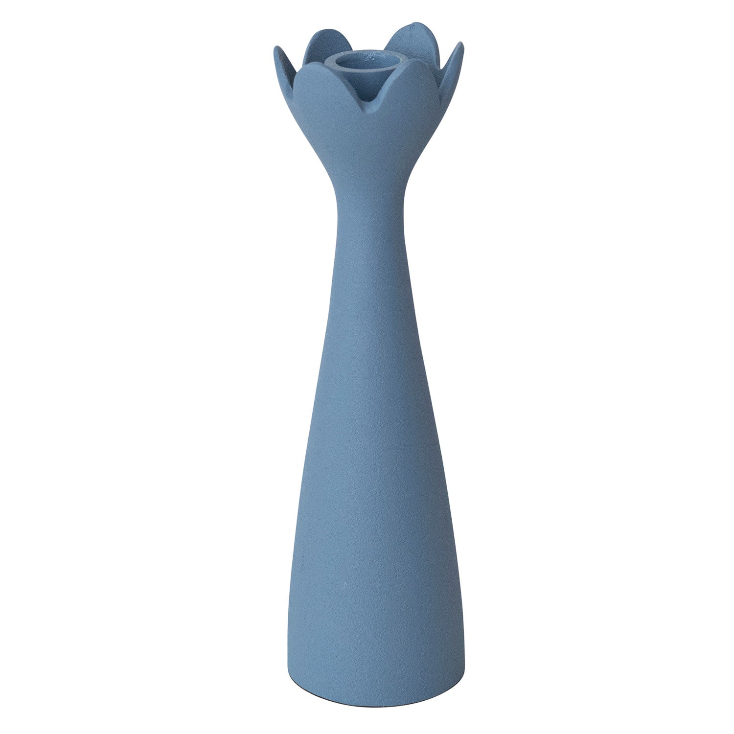 Metal Taper Holder, Matte Blue