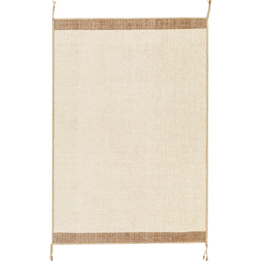 Bushra Tan Fringe Rug - 5x7'6