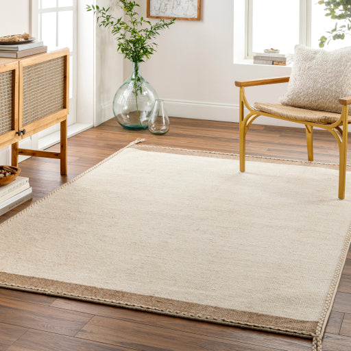 Bushra Tan Fringe Rug - 5x7'6