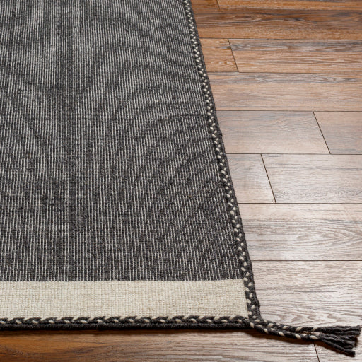 Bushra Black Fringe Rug - 6x9