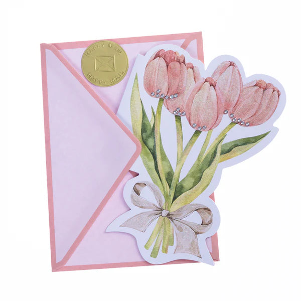 Pink Tulips Easter Card
