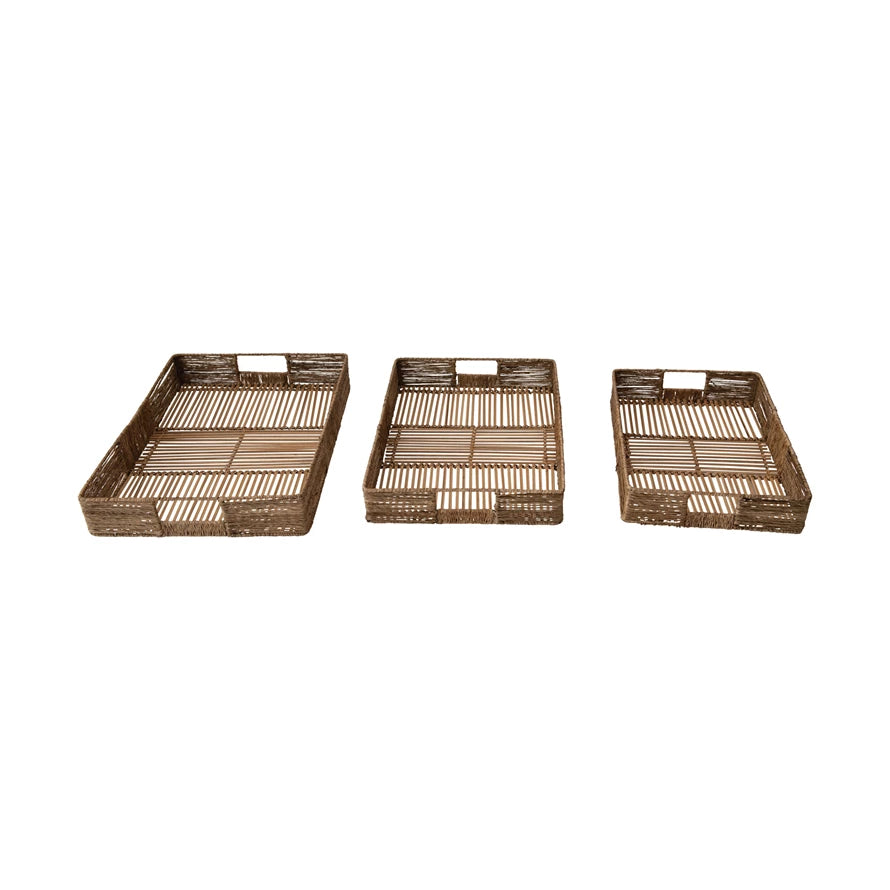 Hand-Woven Tray w/ Handles