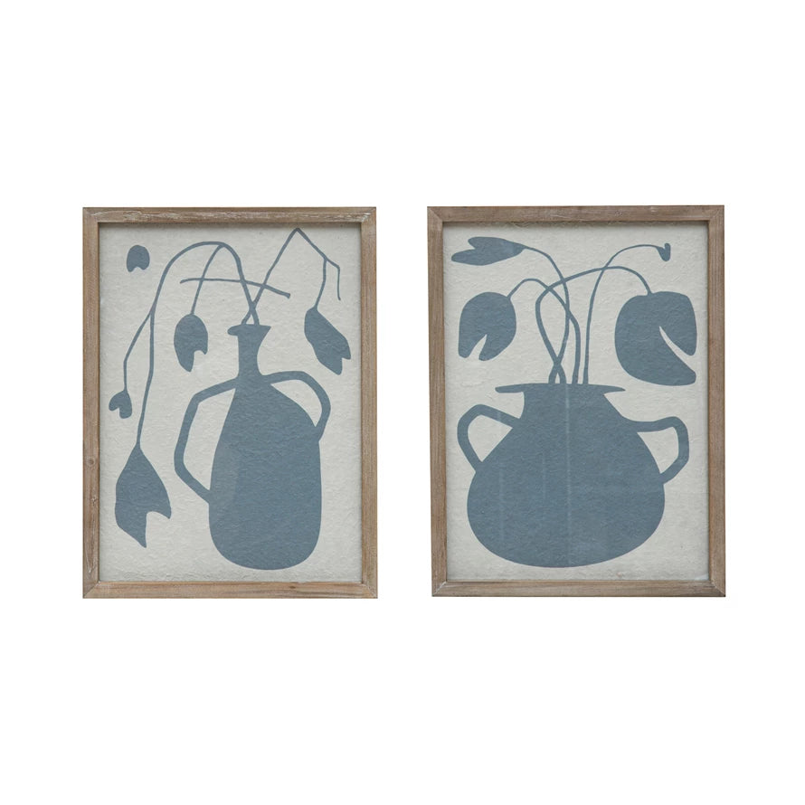 Framed Flower Vase, Slate