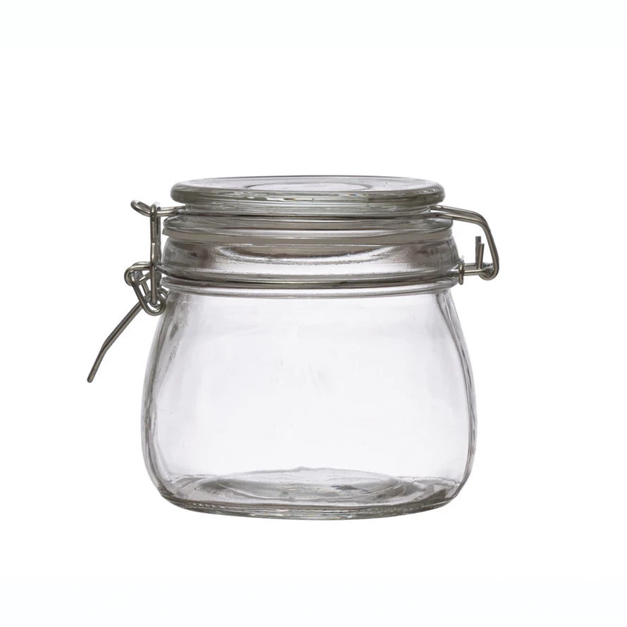 4" Glass Jar w/ Clamp Lid