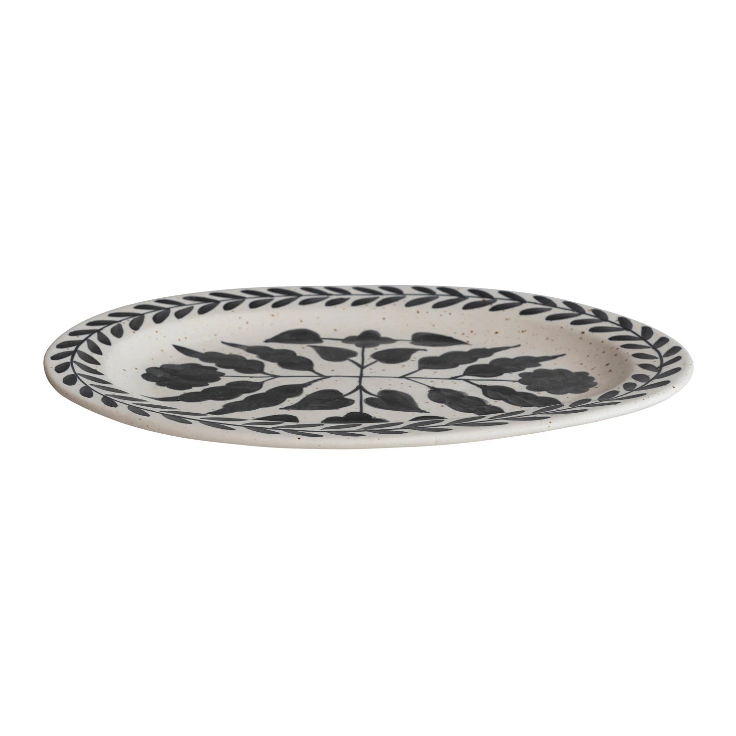 Platter w/ Black Floral Design