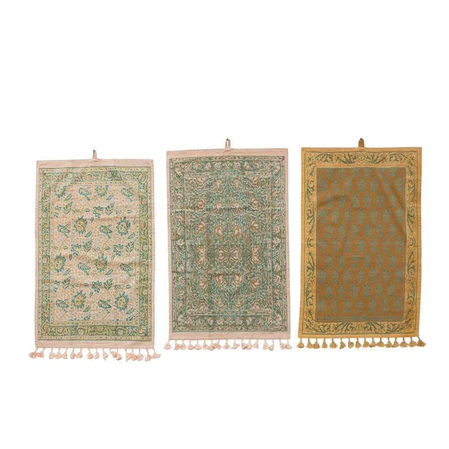 Printed Tea Towel w/ Tassels
