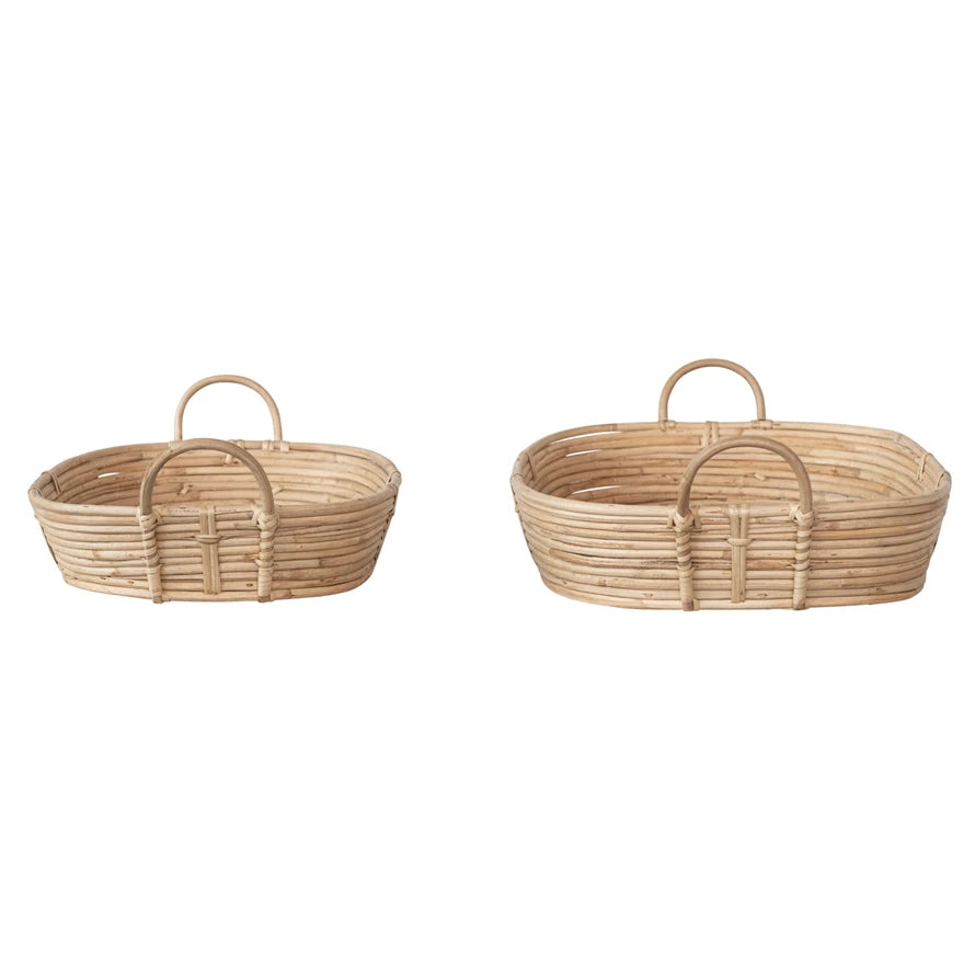 Natural Rattan Tray w/ Handles
