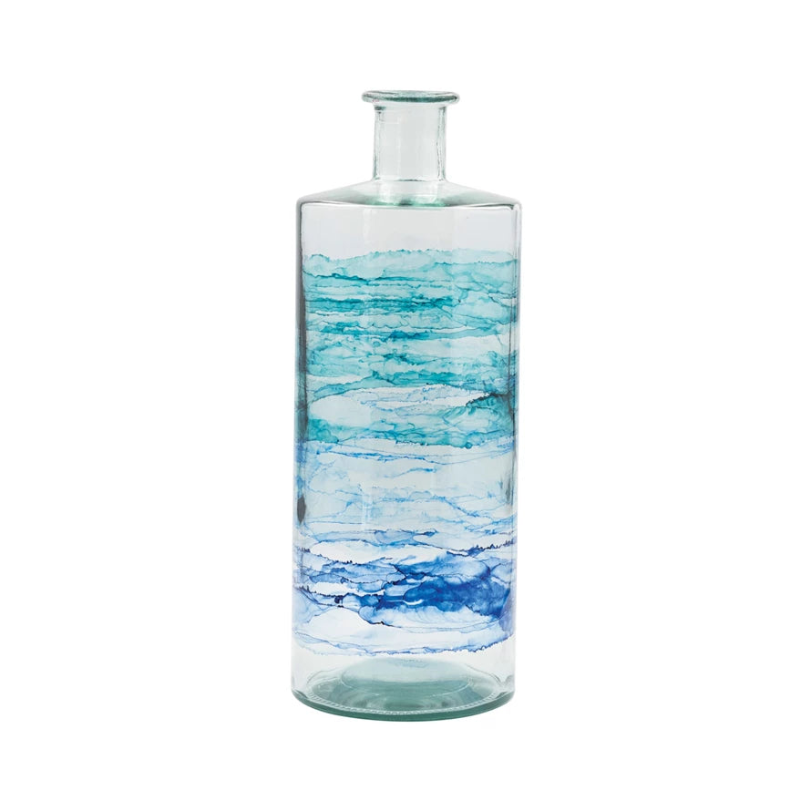 Recycled Blue Ombre Glass Vase