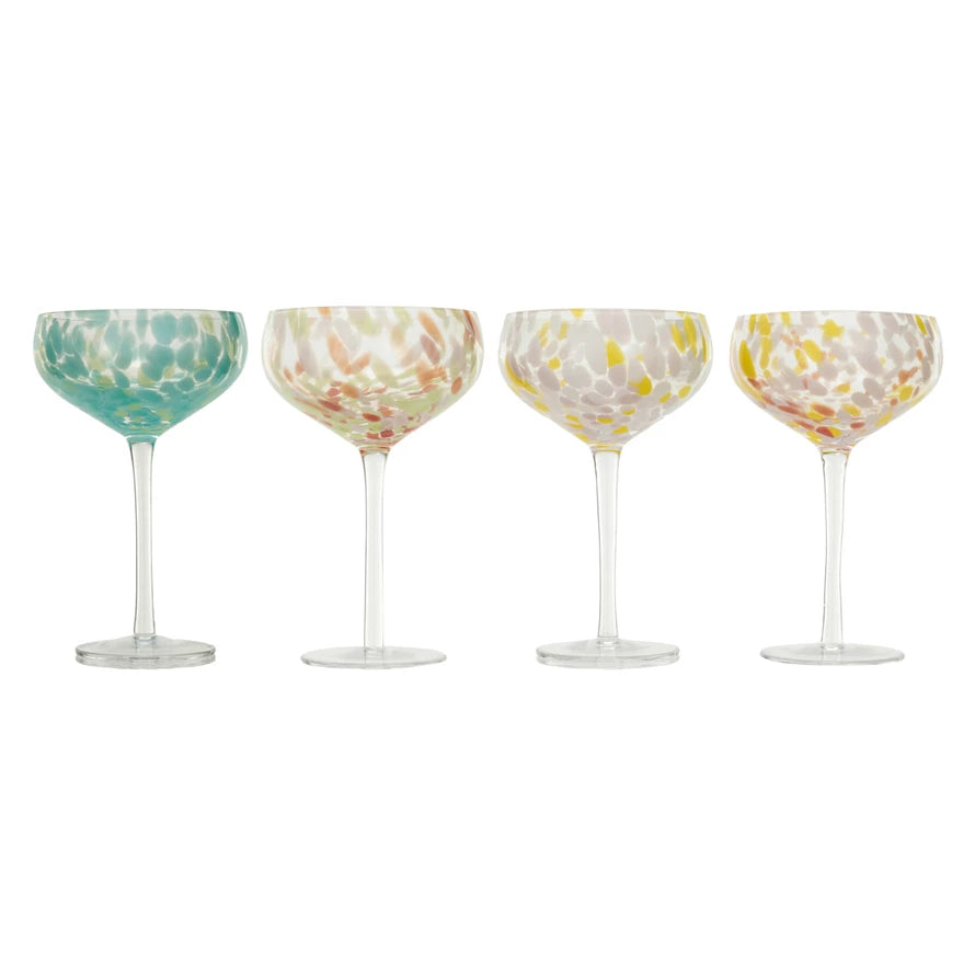 Blown Confetti Coupe Glass
