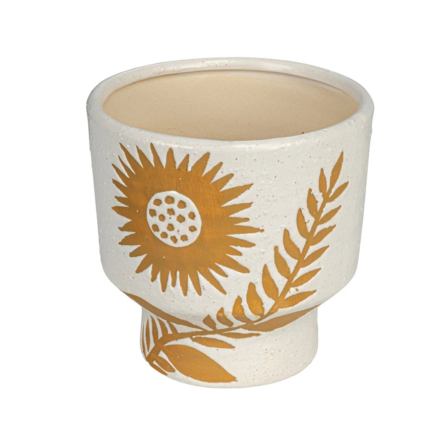 5" Sun/Fern, Wht/Brown Pot