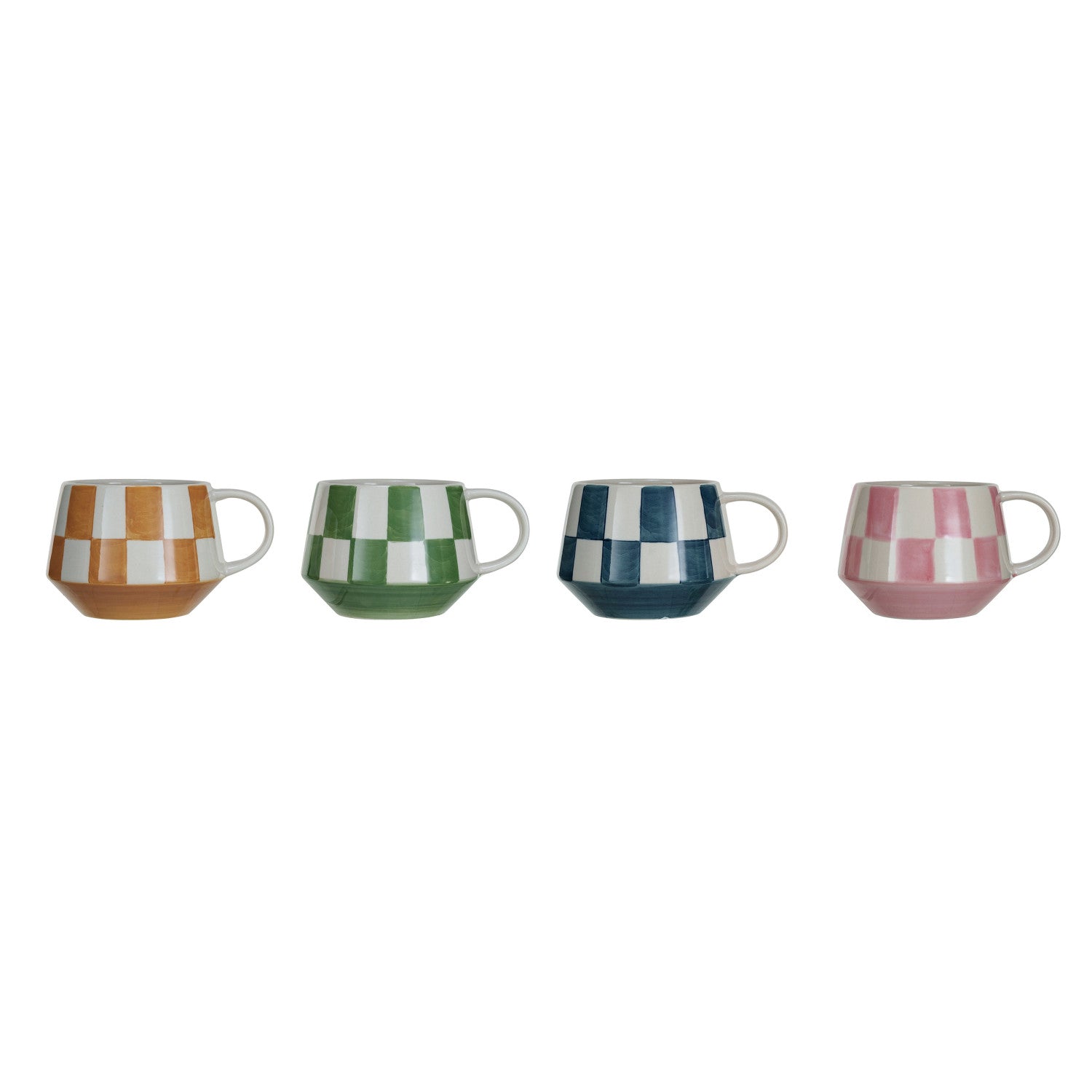 10oz Stoneware Checkered Mug