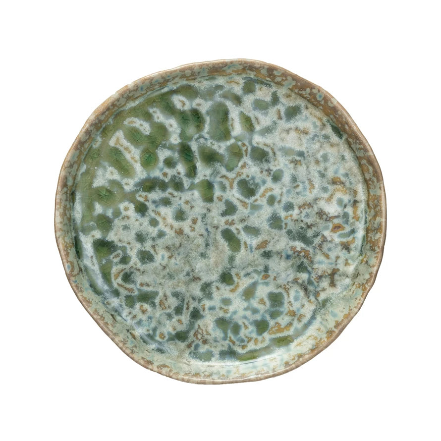6" Stoneware Plate - Green