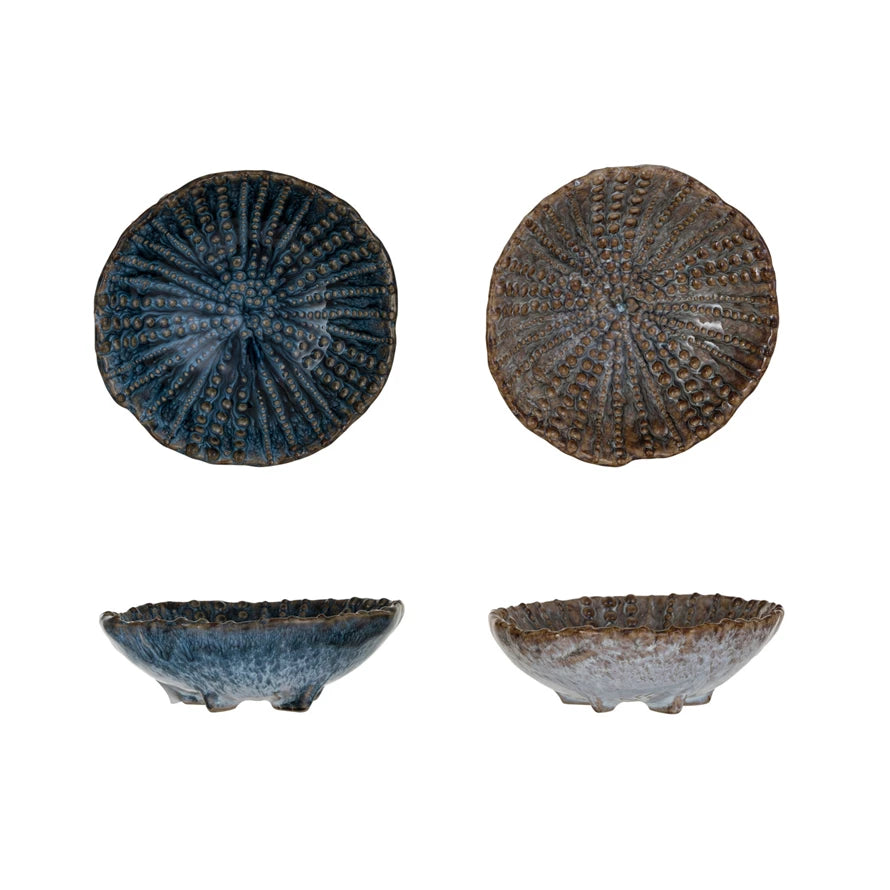 4" Stoneware Shell Footed Dish