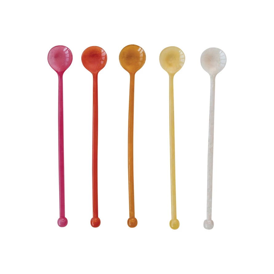 8.25" Marbeled Cocktail Spoon