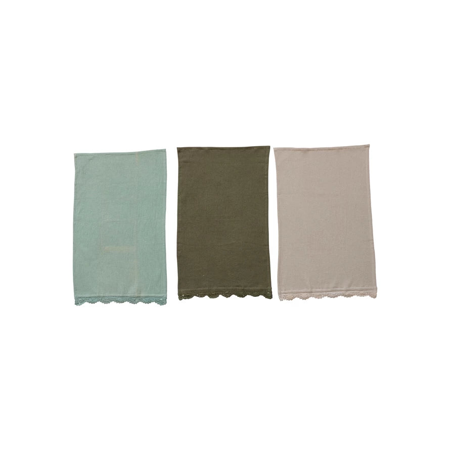 Crochet Lace Trim Tea Towel