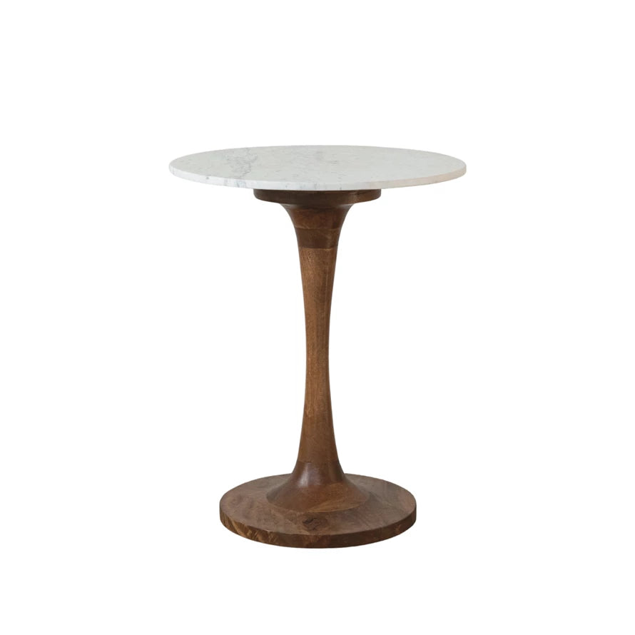 White Marble Tulip Table