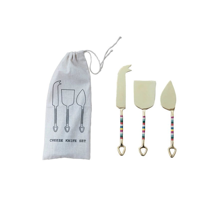 St/3 Cheese Servers, Striped