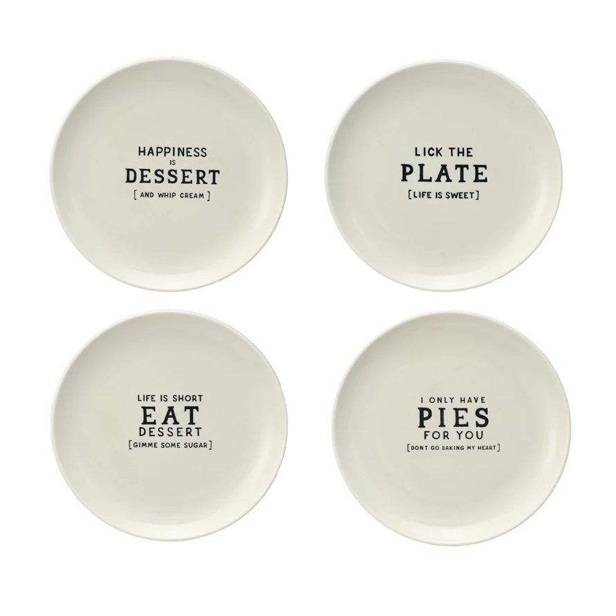 6" Blk/Wht Plate w/ Saying
