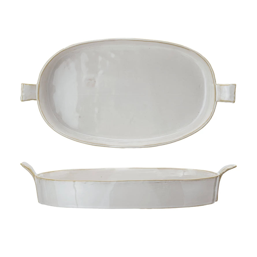 1 1/2 qt Wht Stoneware Baker