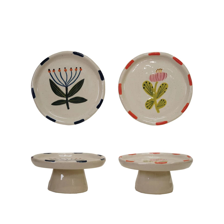 Hand-Painted Flower Pedestal
