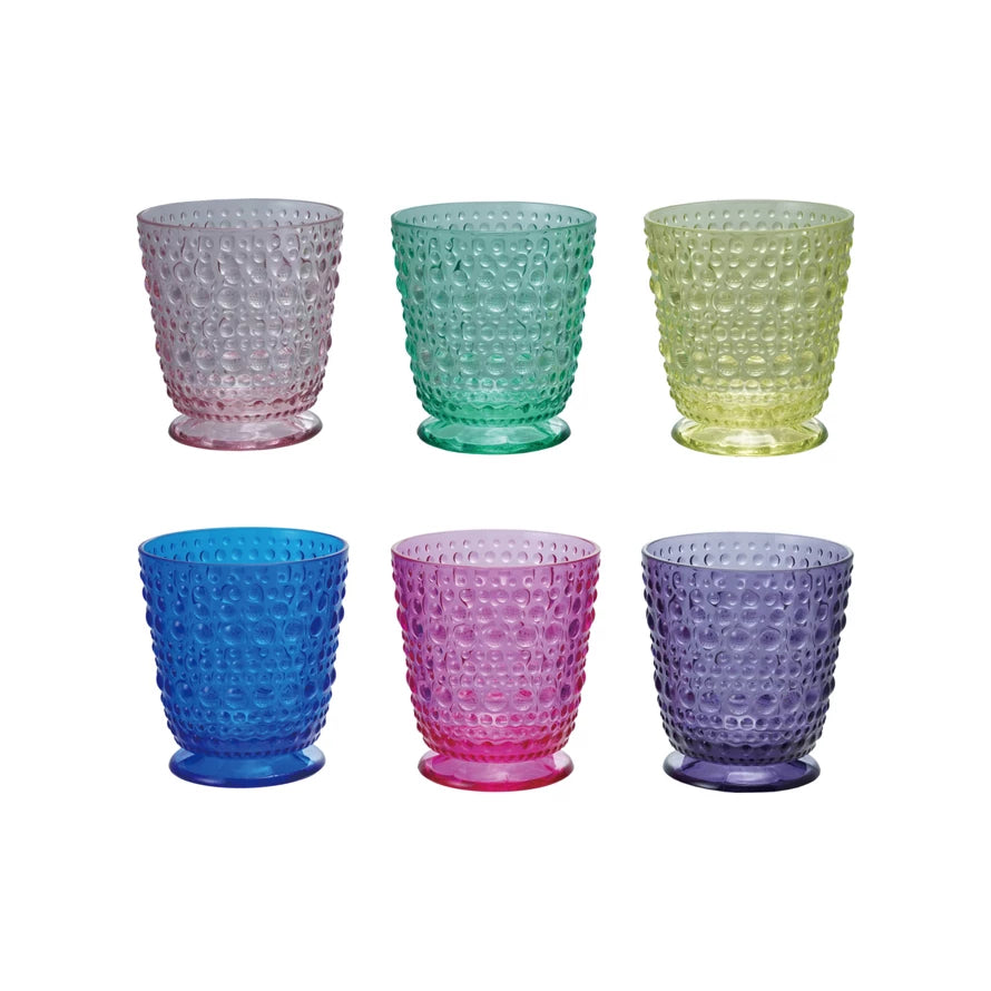 Footed Drink Glass, Raised Dot