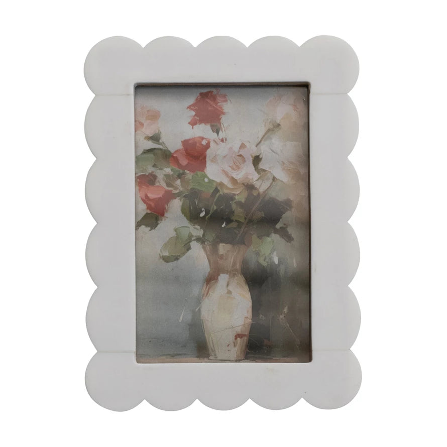 White Scalloped 4x6 Frame