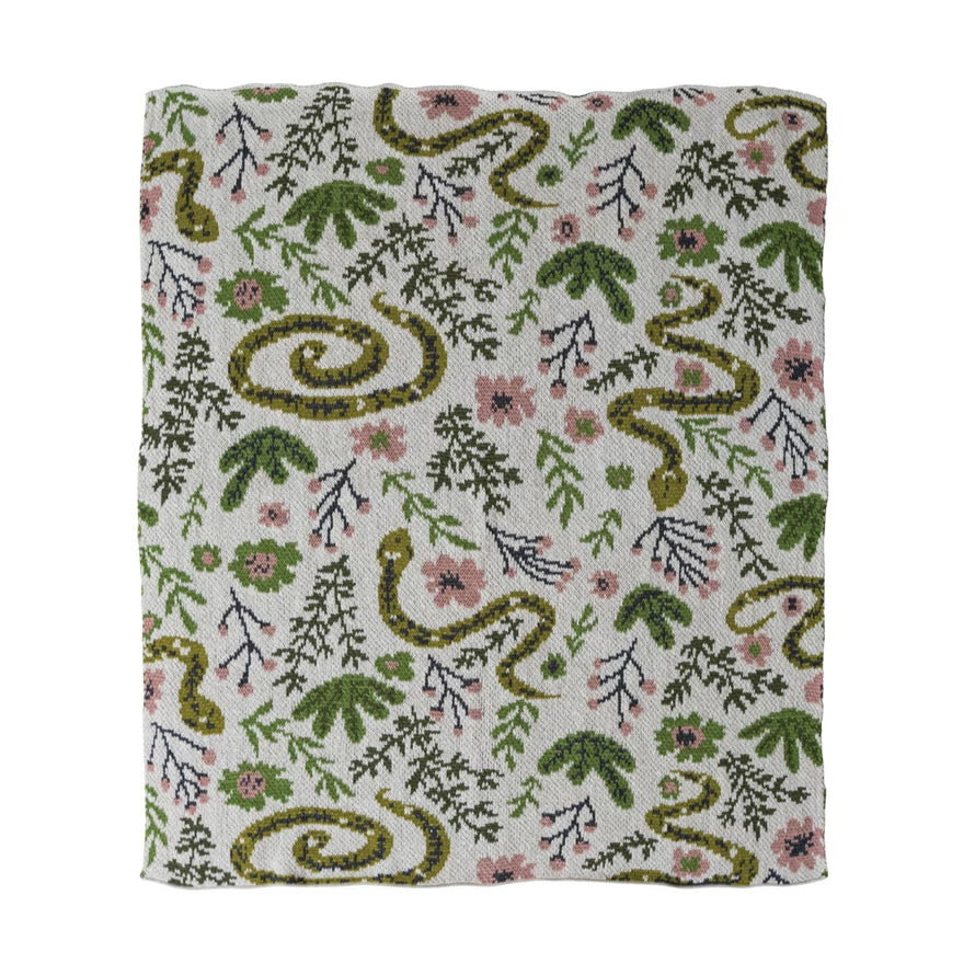 Snake/Floral Baby Blanket