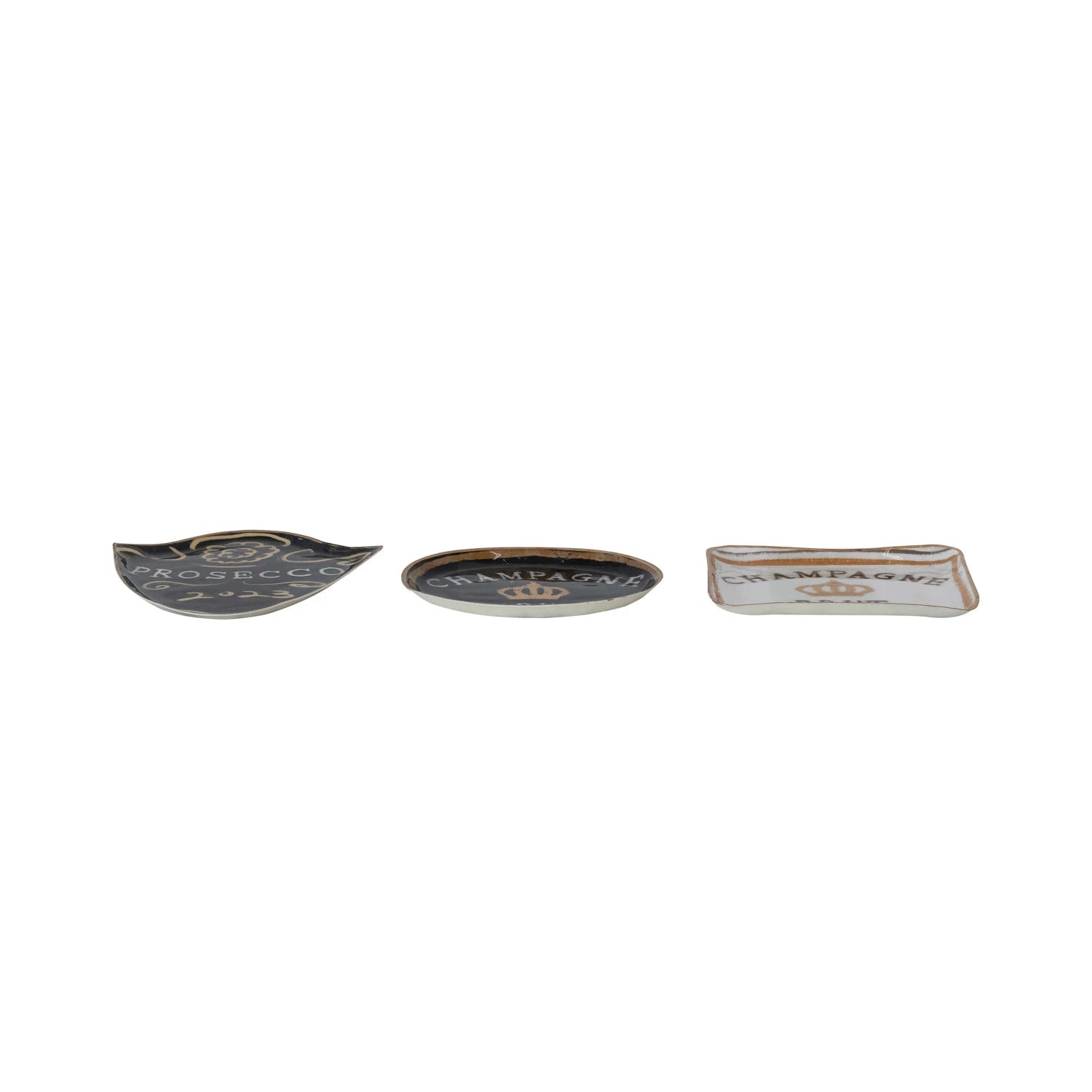 Metal Bar Tray, Gold Edge