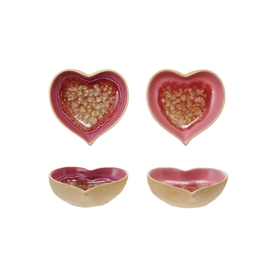 Crackle Glaze Heart Shape Dish