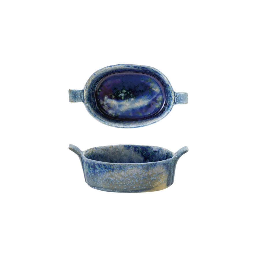7oz Baker, Crackle Blue Glaze
