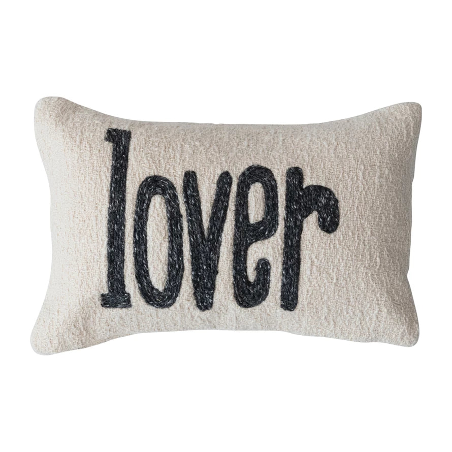 Cream/Gray "Lover" Pillow