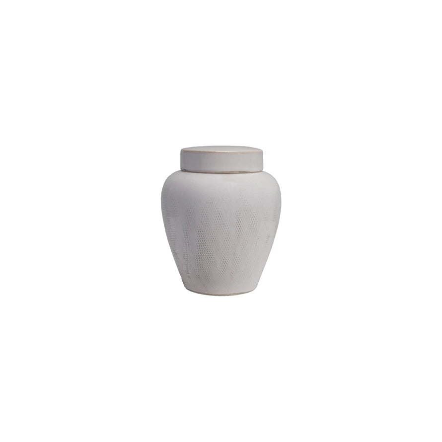 White/Stone Ginger Jar, Small