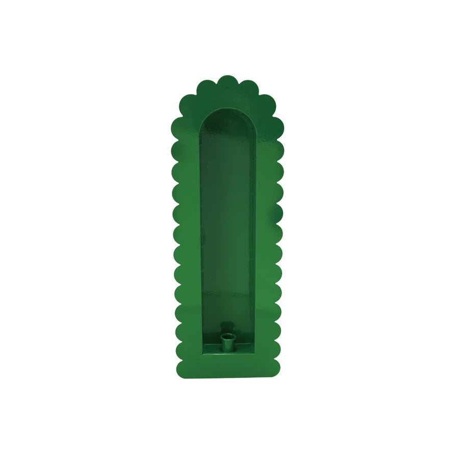 Green/Scalloped Taper Sconce