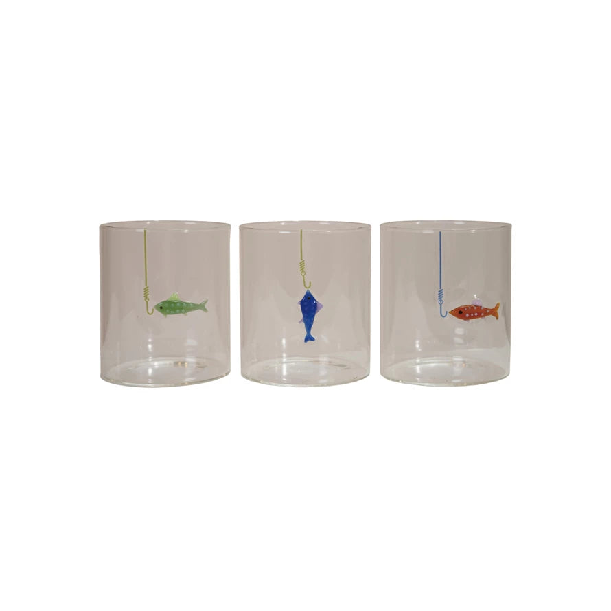 Drinking Glass, Fish on Hook
