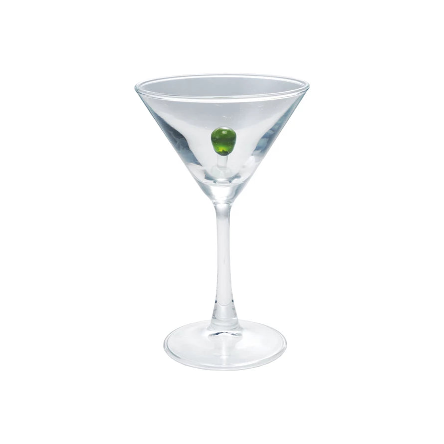 Martini Glass,Hand-Blown Olive
