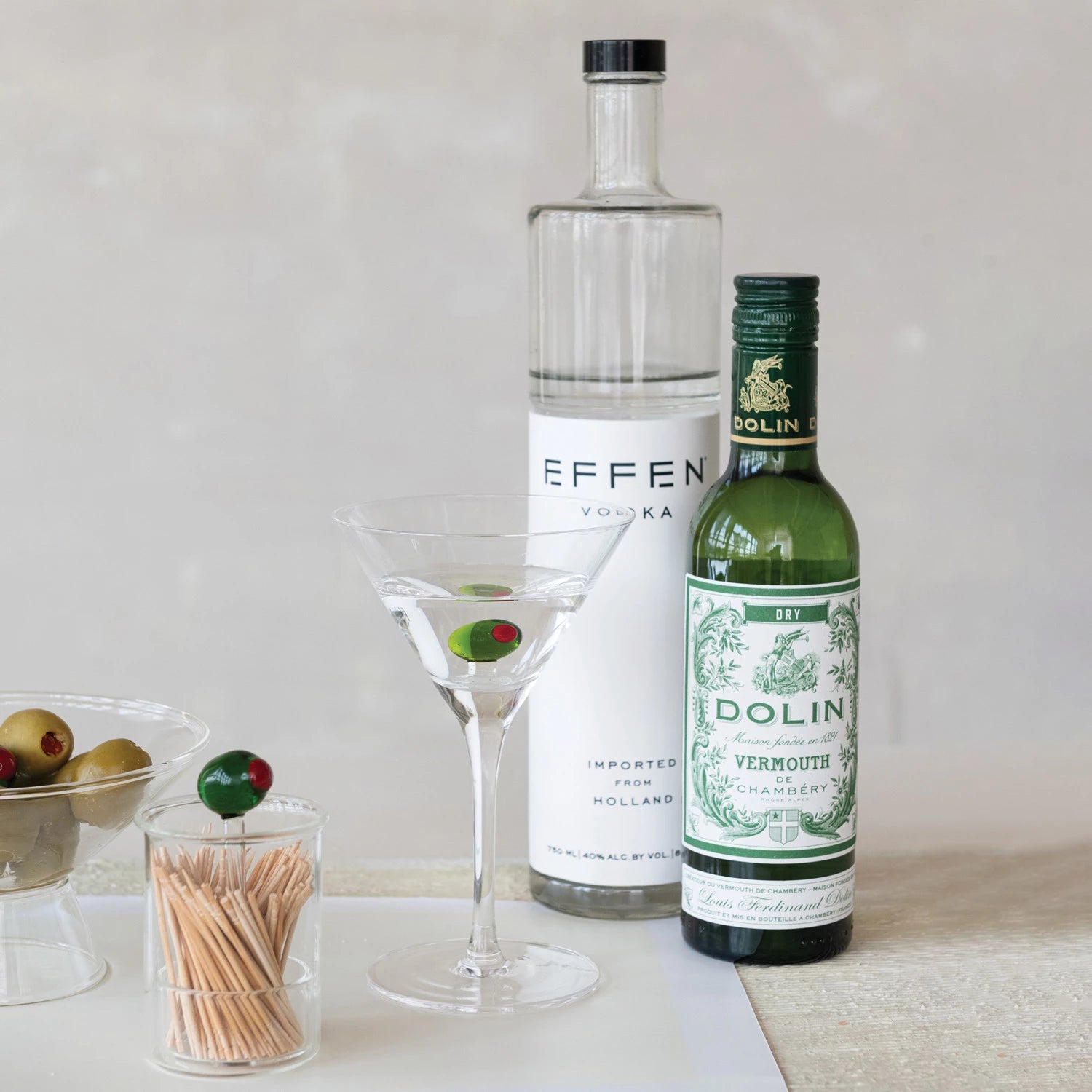 Martini Glass,Hand-Blown Olive