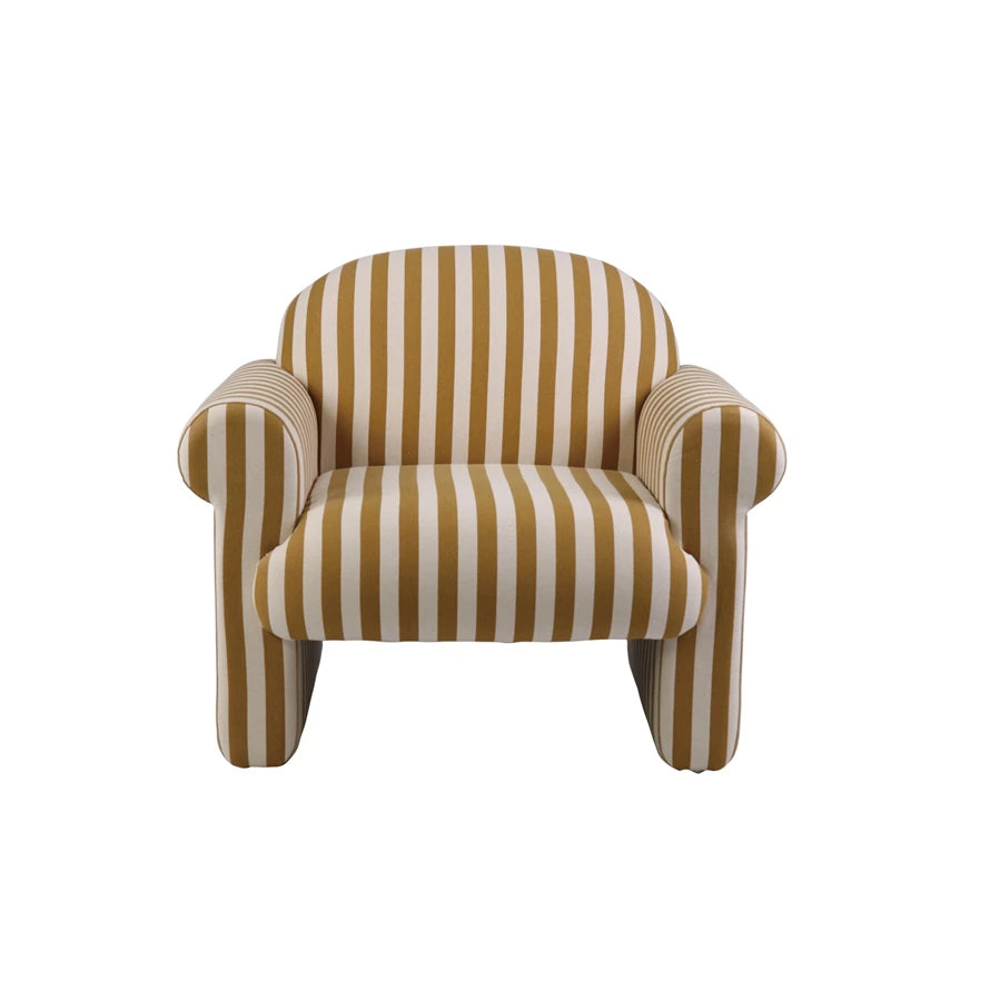 Cream & Mustard Striped Chair