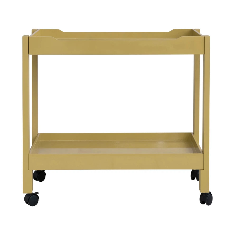 Yellow Lacquered 2-Tier Cart