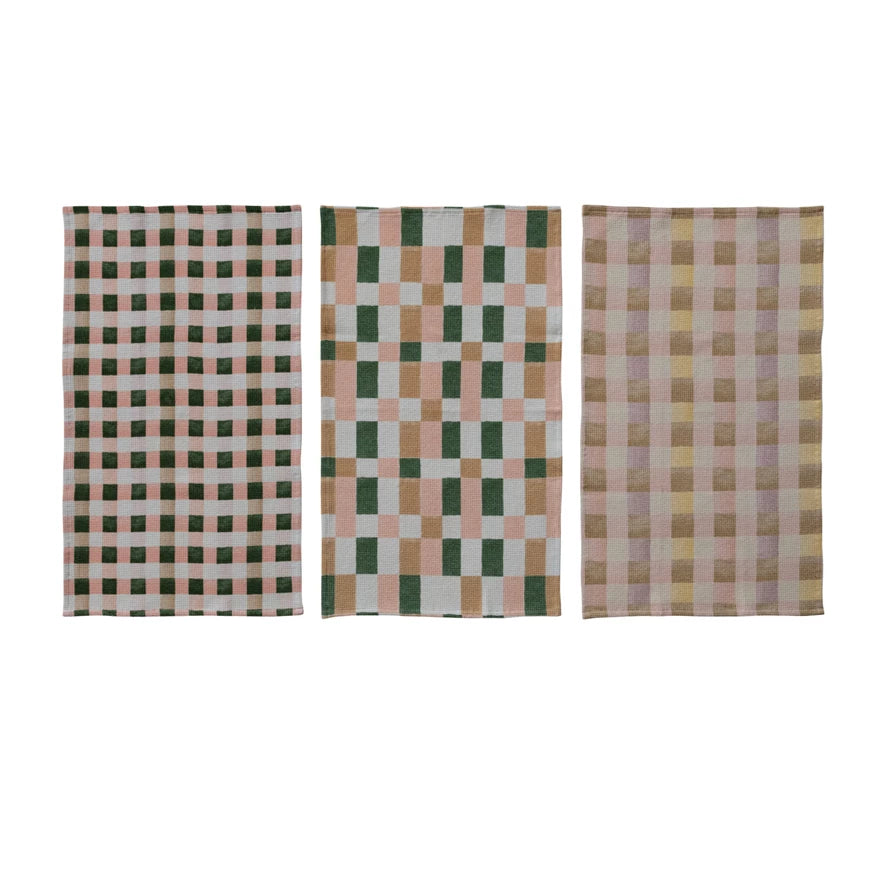 Waffle Weave Tea Towel, Plaid