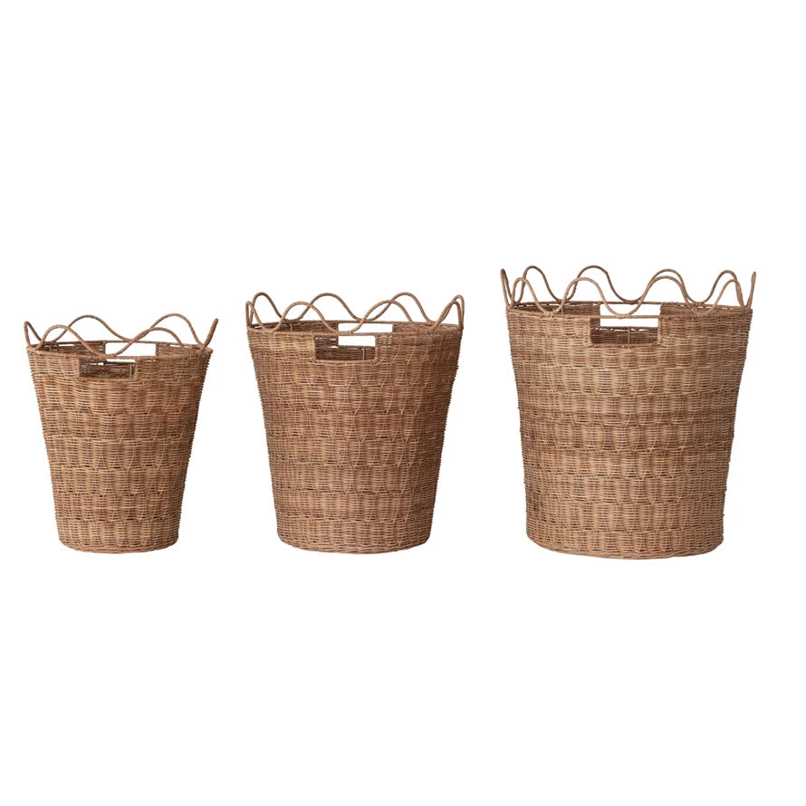 Woven/Scalloped Nesting Basket