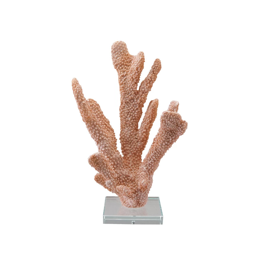 Coral w/Glass Base, Coral