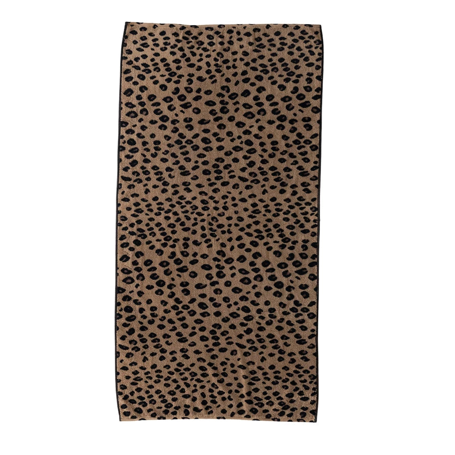 Leopard Print Terry Bath Towel