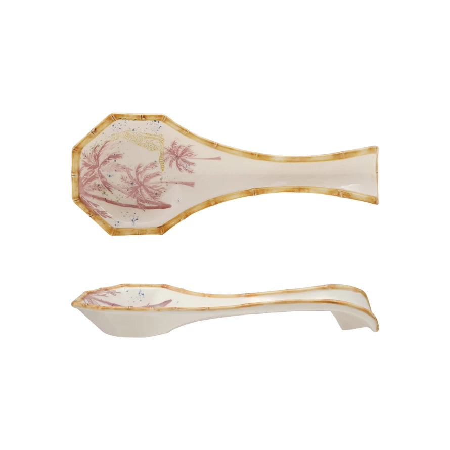Bamboo Edge Painted Spoonrest