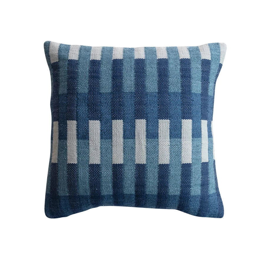 Blue/Wht Striped 18" Pillow