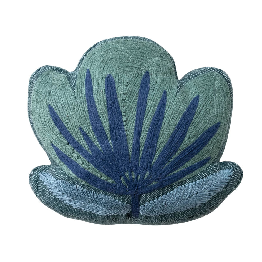 Flower Shaped Pillow, Grn/Blue