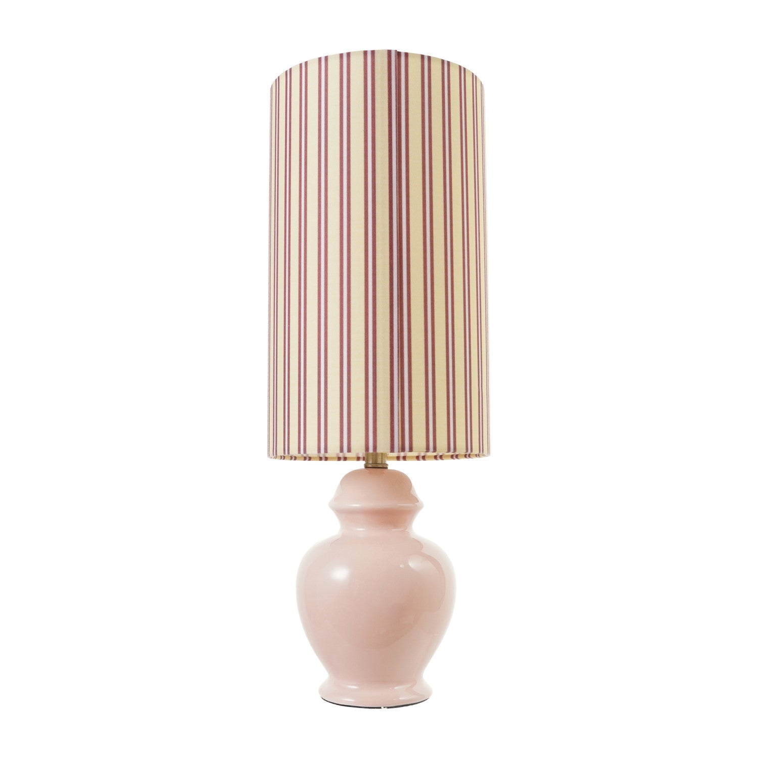 Pink Lamp, Y/P Striped Shade