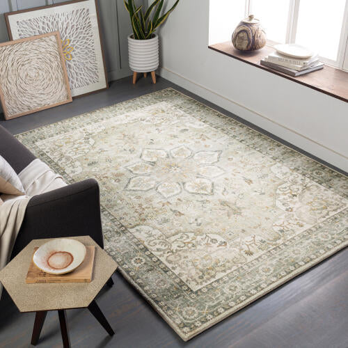 Erin 5x7 Rug, Cream/Sage