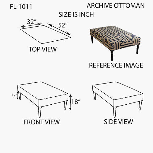 Archive Ottoman, Tan/Black