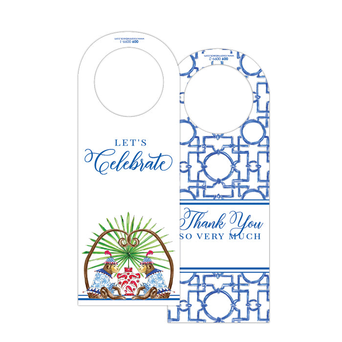 Animal Duo Monkeys Wine Tag