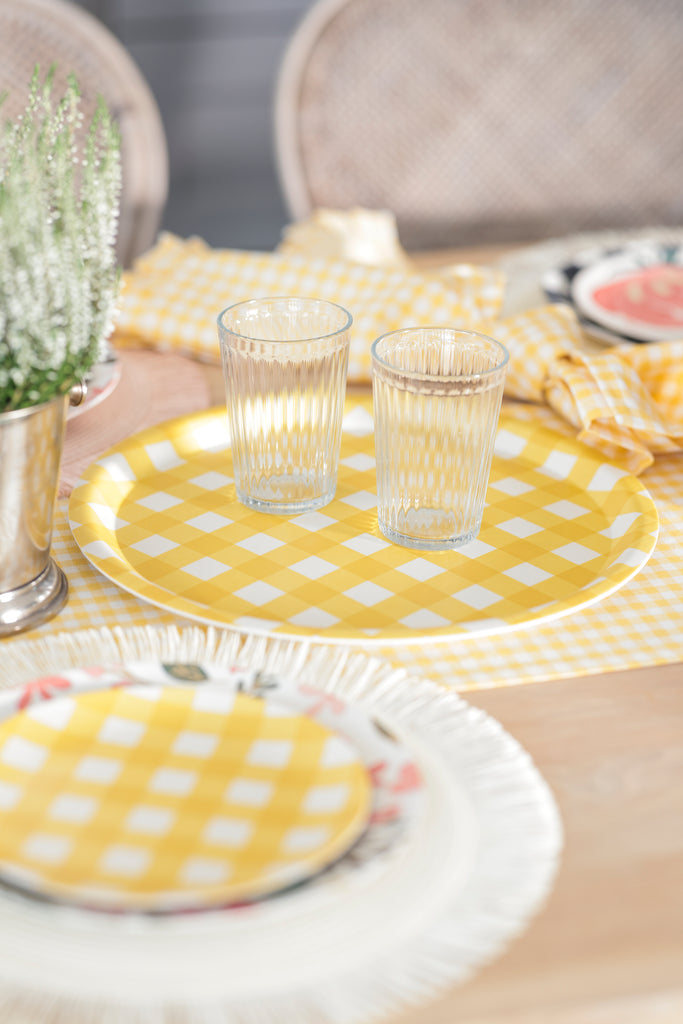 Ainsley Check Shallow Tray - Y